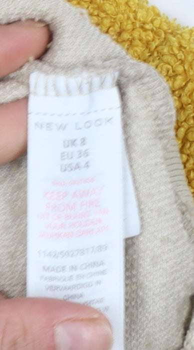 Womens UK Size 8 New Look Beige Pullover Sweatshirt