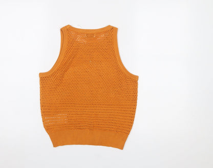 Womens UK Size XS JACQUELINE de YONG Orange Camisole Tank
