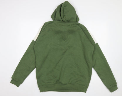 Mens UK Size M boohooMAN Green 1/2 Zip Hoodie