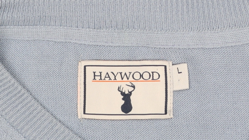 Mens UK Size L HAYWOOD Blue Pullover Jumper