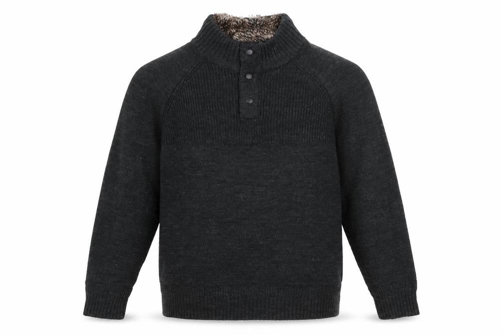 Mens UK Size XL F&F Black Henley Jumper
