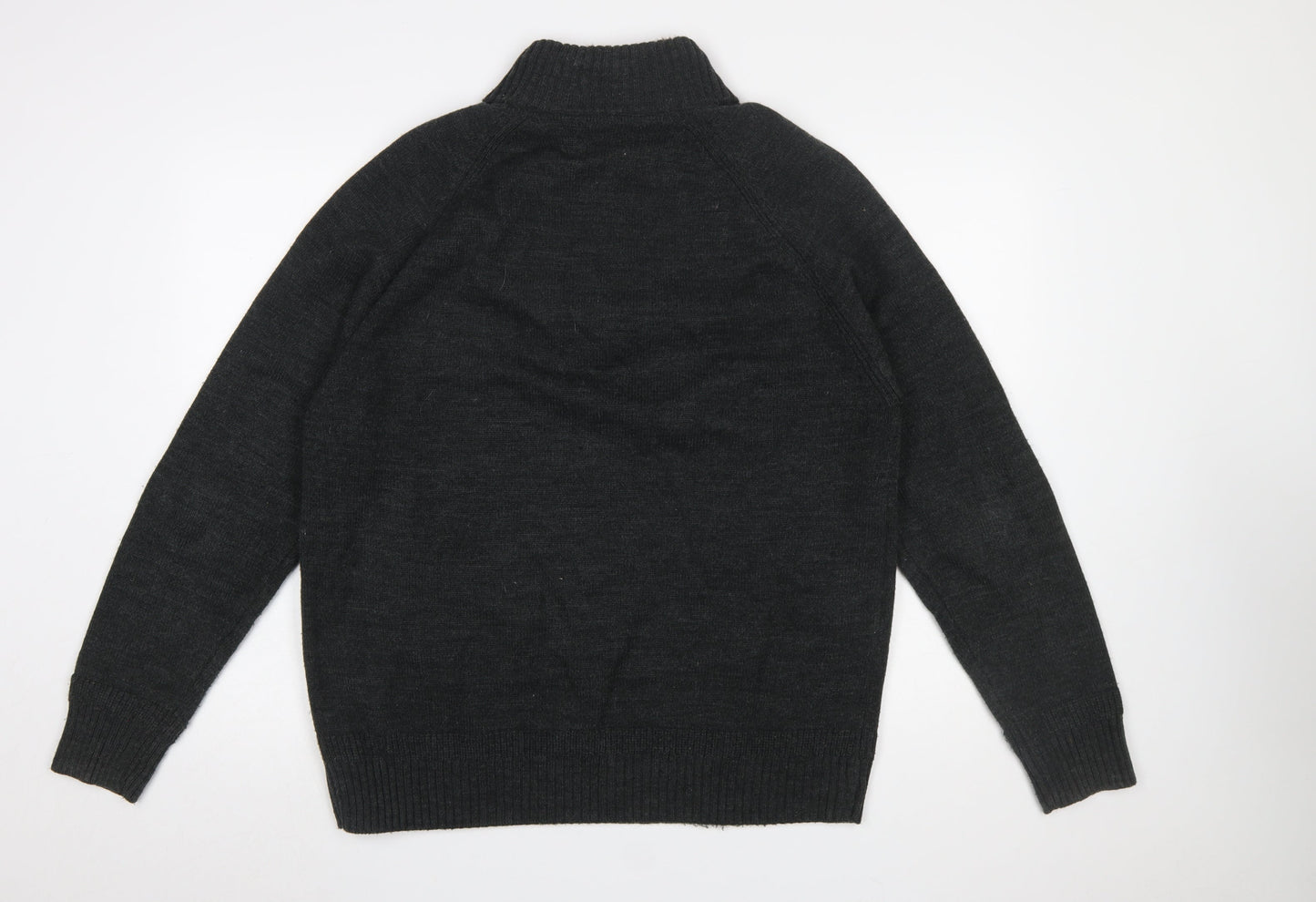 Mens UK Size XL F&F Black Henley Jumper