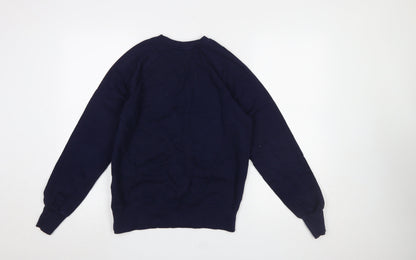 Earth Positive Women Navy Blue Peace Graphic Crew Sweatshirt XS