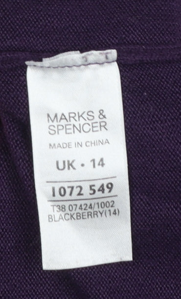 Womens UK Size 14 Marks and Spencer Purple Pullover Jumper