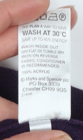 Womens UK Size 14 Marks and Spencer Purple Pullover Jumper
