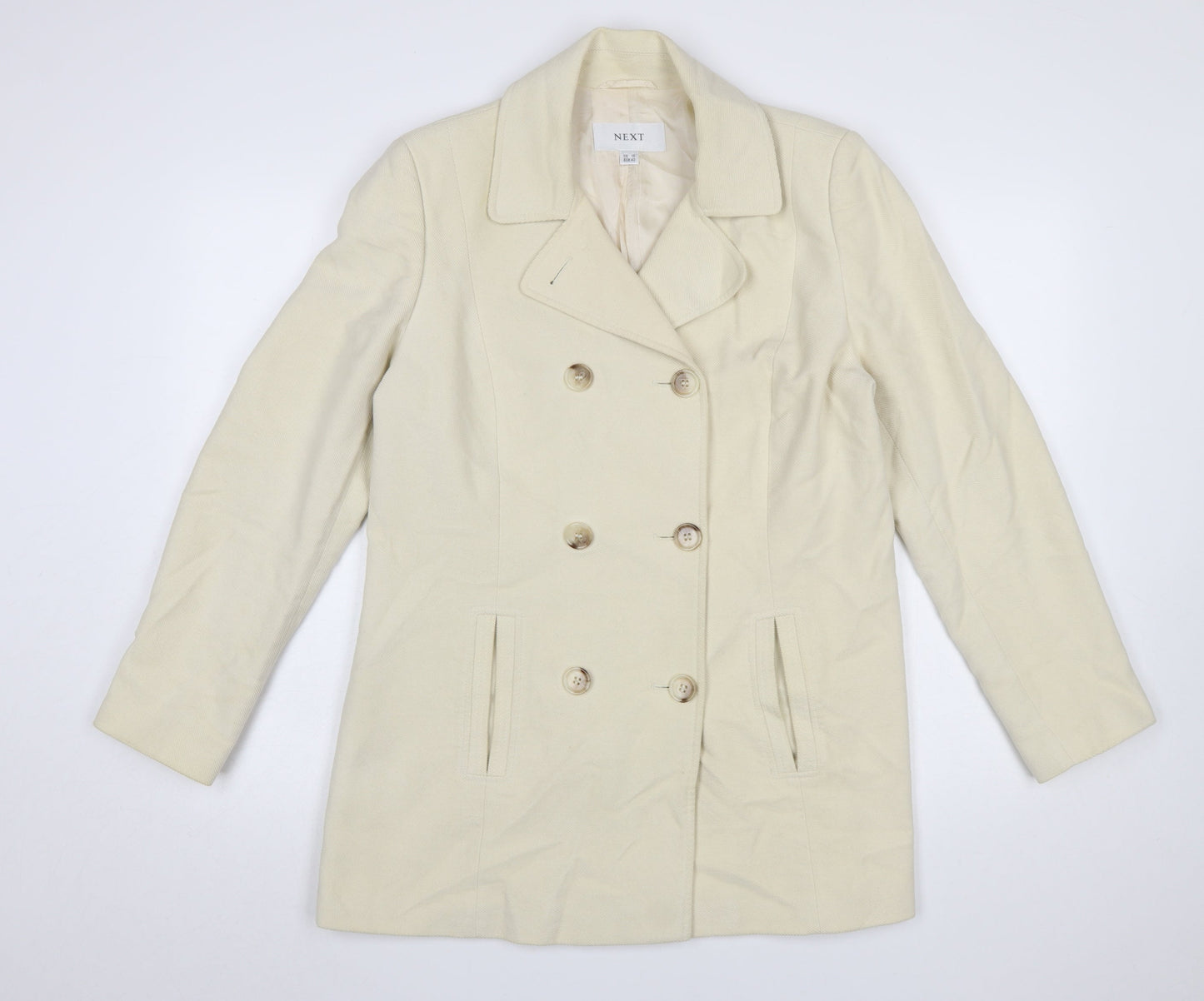 Womens UK Size 14 NEXT Beige Pea Coat