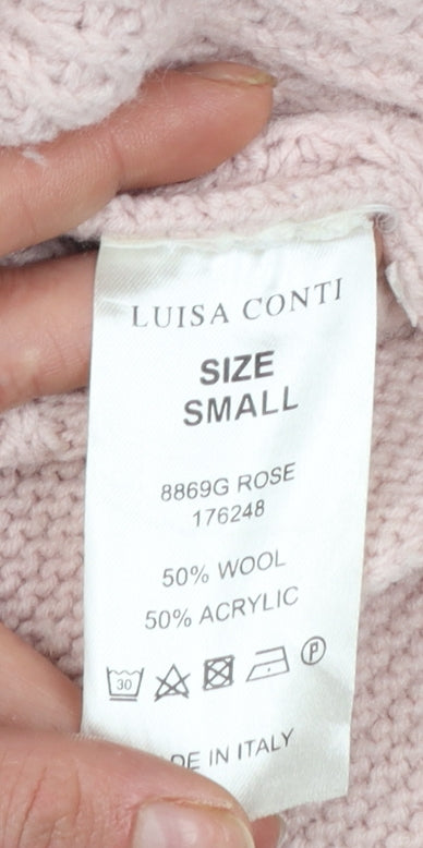 Womens UK Size S Luisa Conti Pink Cardigan Jumper