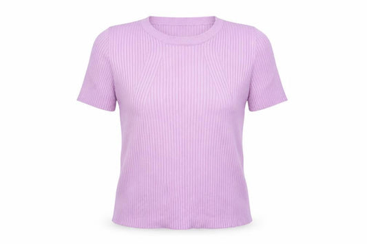 Womens UK Size 12 Bershka Purple Basic T-Shirt