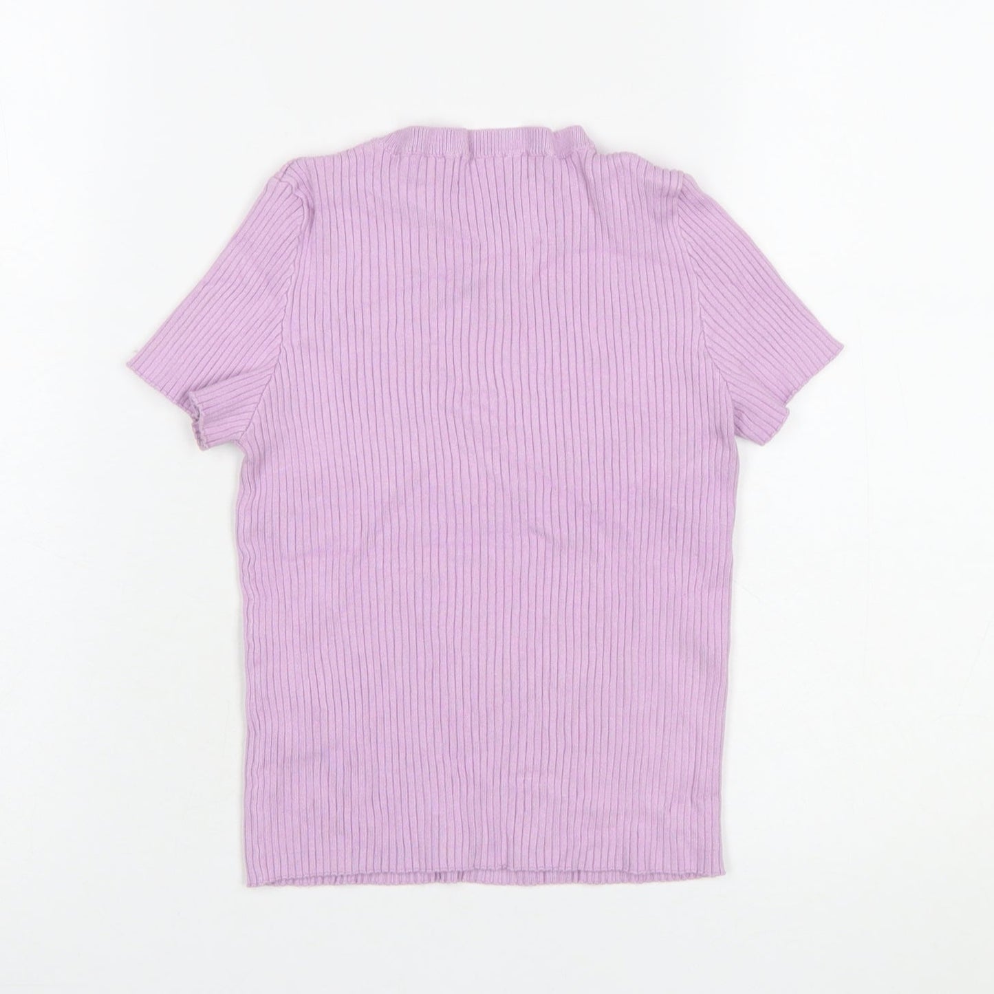 Womens UK Size 12 Bershka Purple Basic T-Shirt