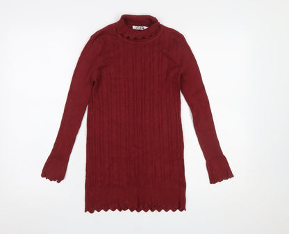 Womens UK Size M Calico Red Pullover Jumper