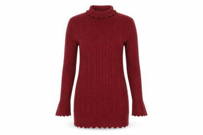 Womens UK Size M Calico Red Pullover Jumper
