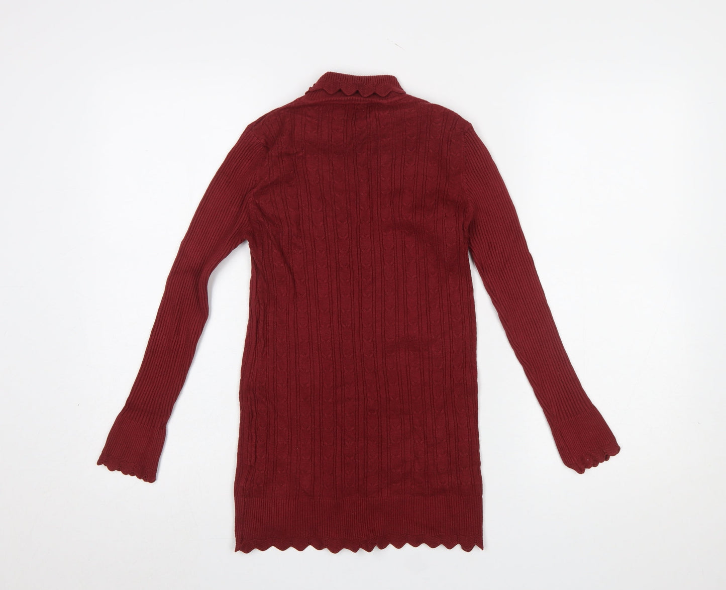 Womens UK Size M Calico Red Pullover Jumper