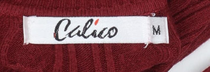 Womens UK Size M Calico Red Pullover Jumper