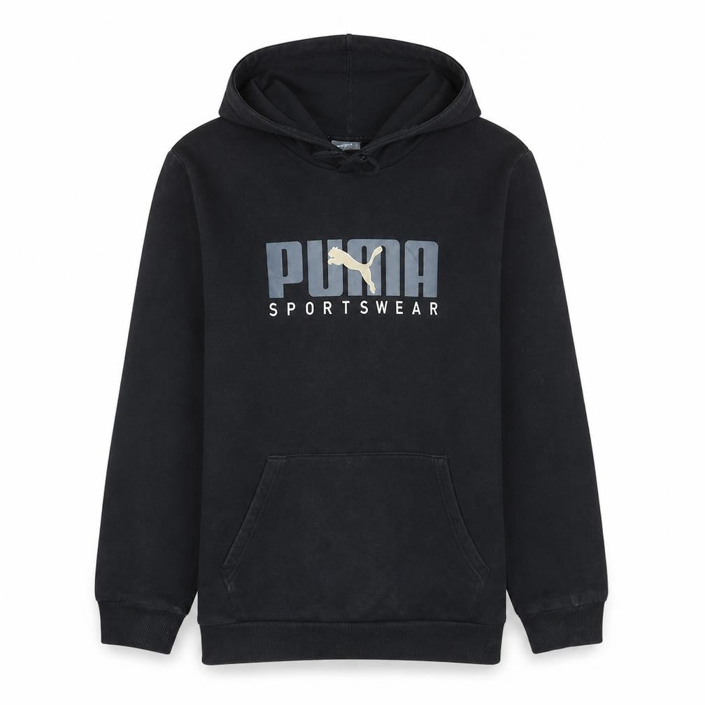 Mens UK Size M PUMA Black Pullover Hoodie