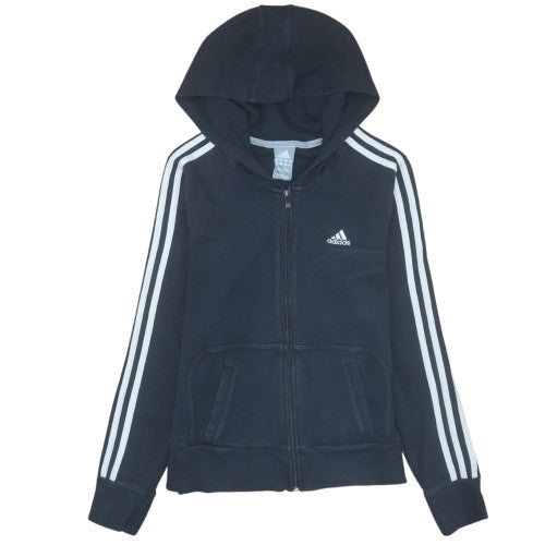 Womens UK Size 10 adidas Black Full Zip Hoodie