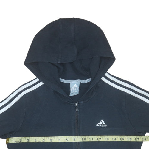 Womens UK Size 10 adidas Black Full Zip Hoodie