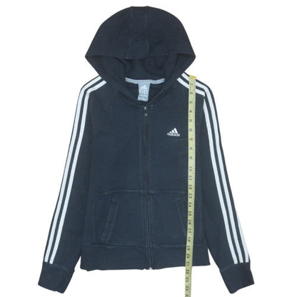 Womens UK Size 10 adidas Black Full Zip Hoodie