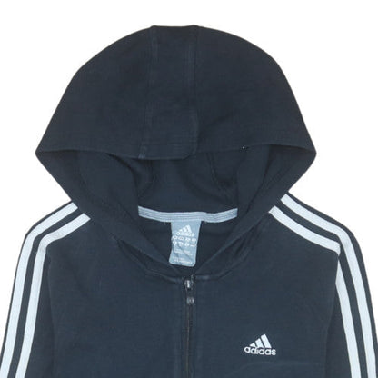 Womens UK Size 10 adidas Black Full Zip Hoodie