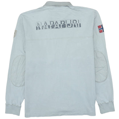 Mens UK Size L Napapijri Grey Full Zip Sweatshirt