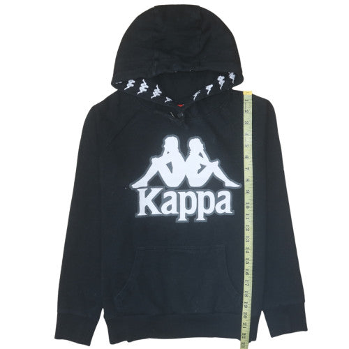 Womens UK Size M Kappa Black Pullover Hoodie