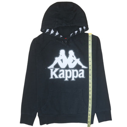 Womens UK Size M Kappa Black Pullover Hoodie