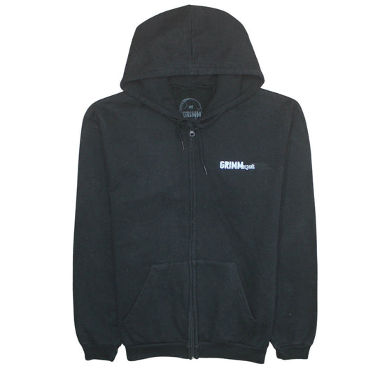 Womens UK Size M Grimm Designs Black Full Zip Hoodie