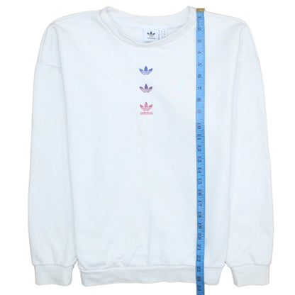 Womens UK Size 4 adidas White Pullover Sweatshirt