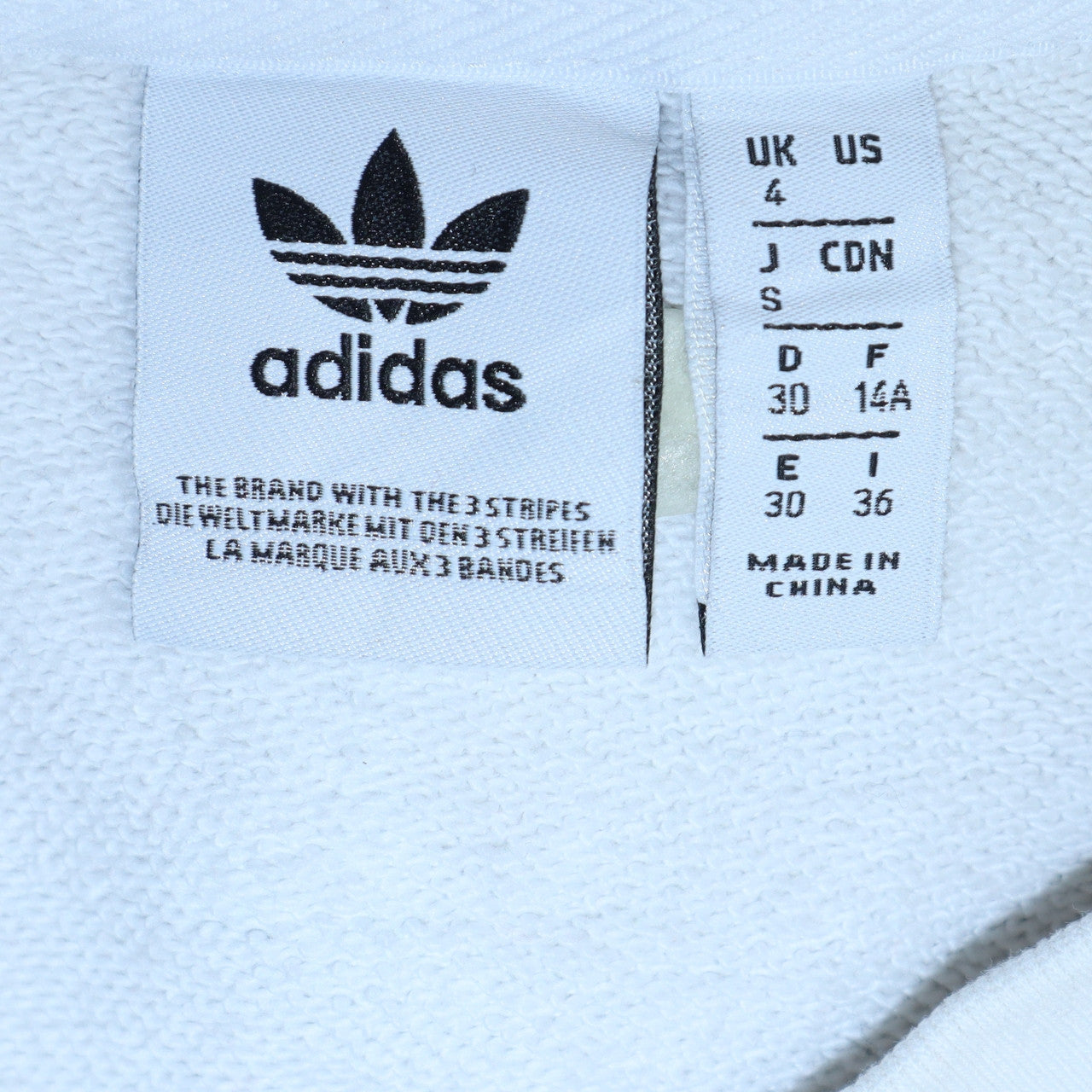Womens UK Size 4 adidas White Pullover Sweatshirt
