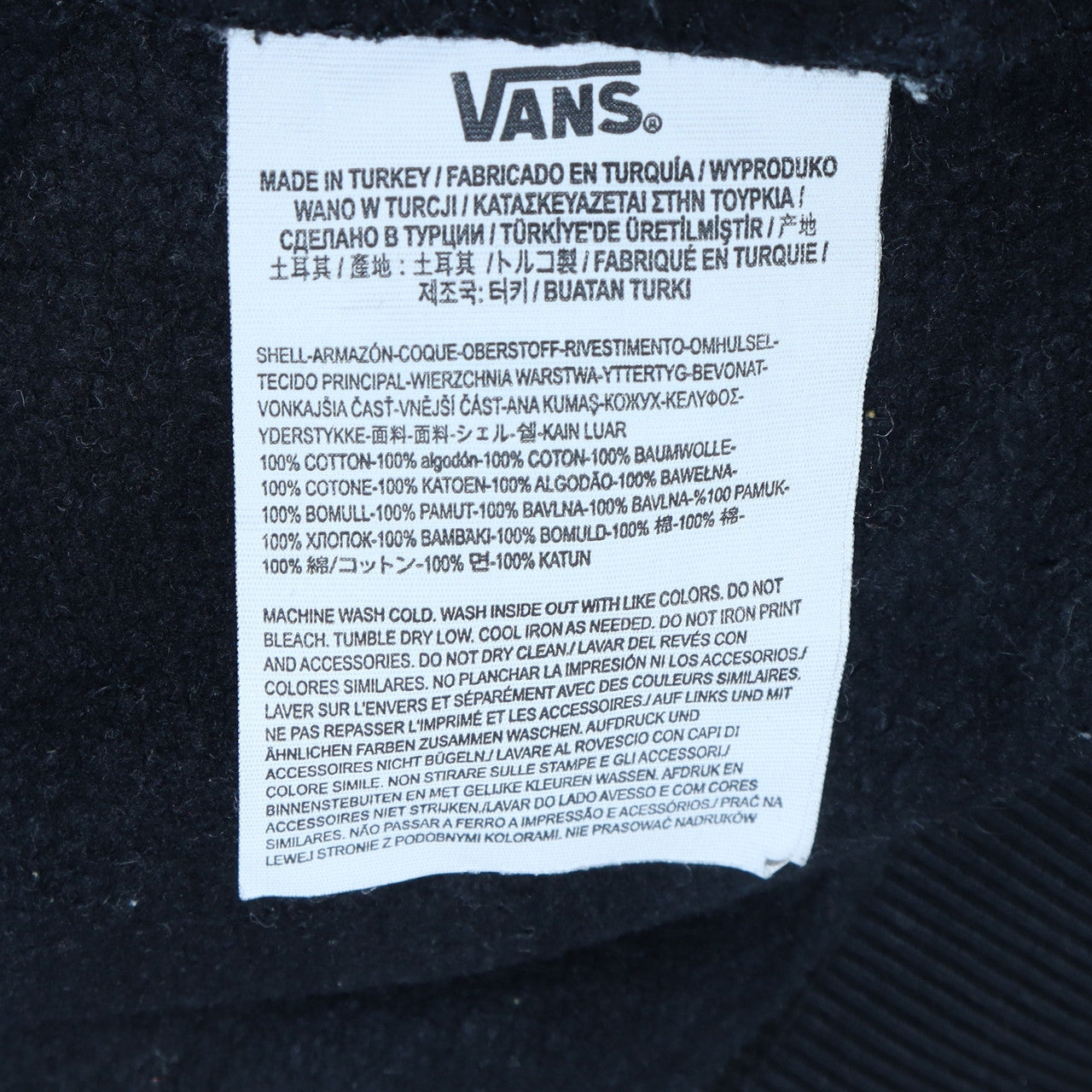 Mens UK Size S VANS Black Pullover Hoodie