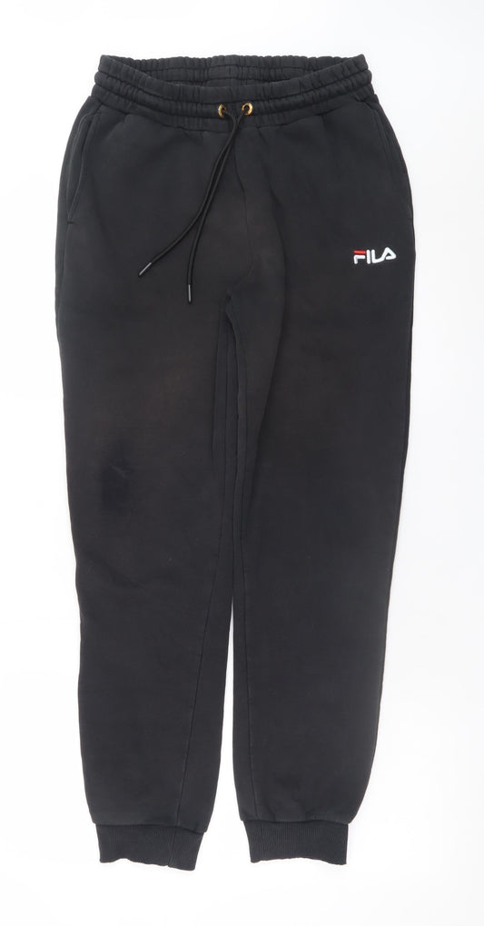 Mens UK Size M FILA Regular Fit Jogger Black Trousers