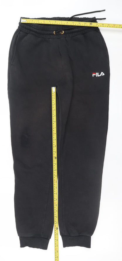 Mens UK Size M FILA Regular Fit Jogger Black Trousers
