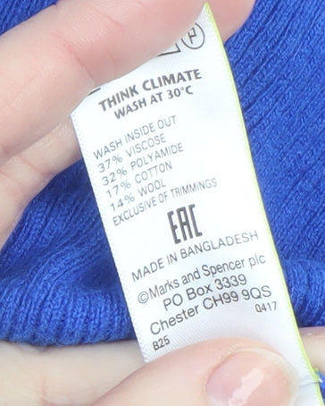 Womens UK Size 14 Marks and Spencer Blue Pullover Jumper