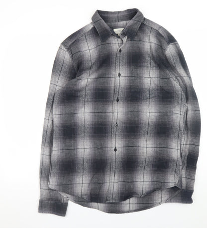 Next Men's Grey Plaid Long Sleeve Button-Up Casual Shirt M