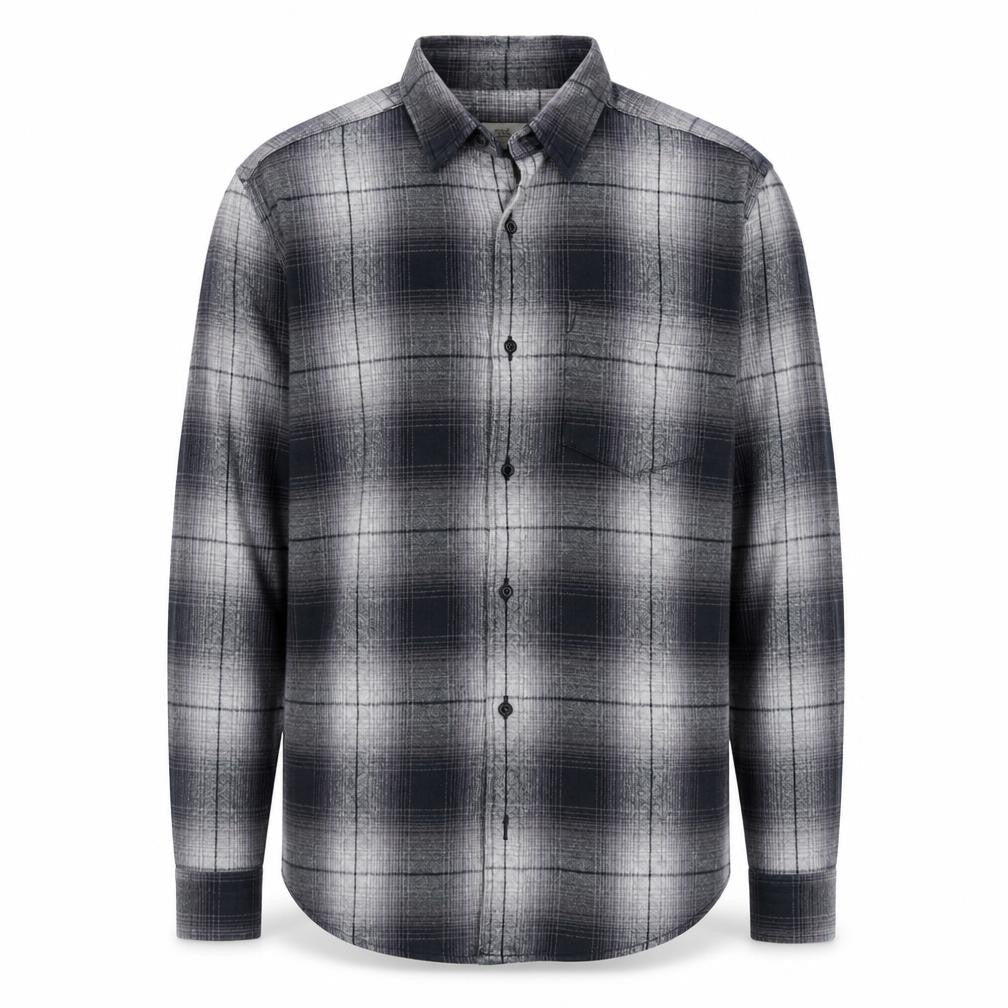 Next Men's Grey Plaid Long Sleeve Button-Up Casual Shirt M