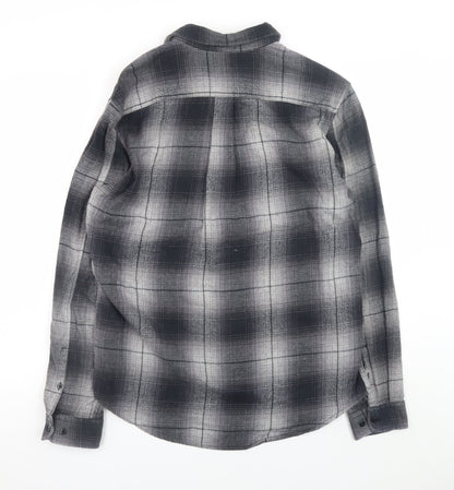 Next Men's Grey Plaid Long Sleeve Button-Up Casual Shirt M