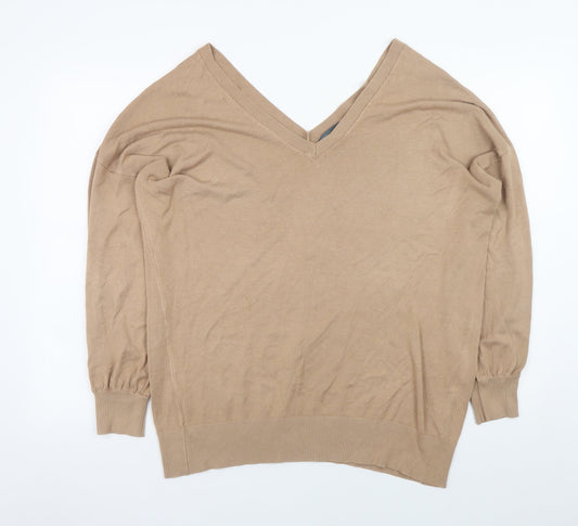 Womens UK Size M Sosandar Beige Pullover Jumper