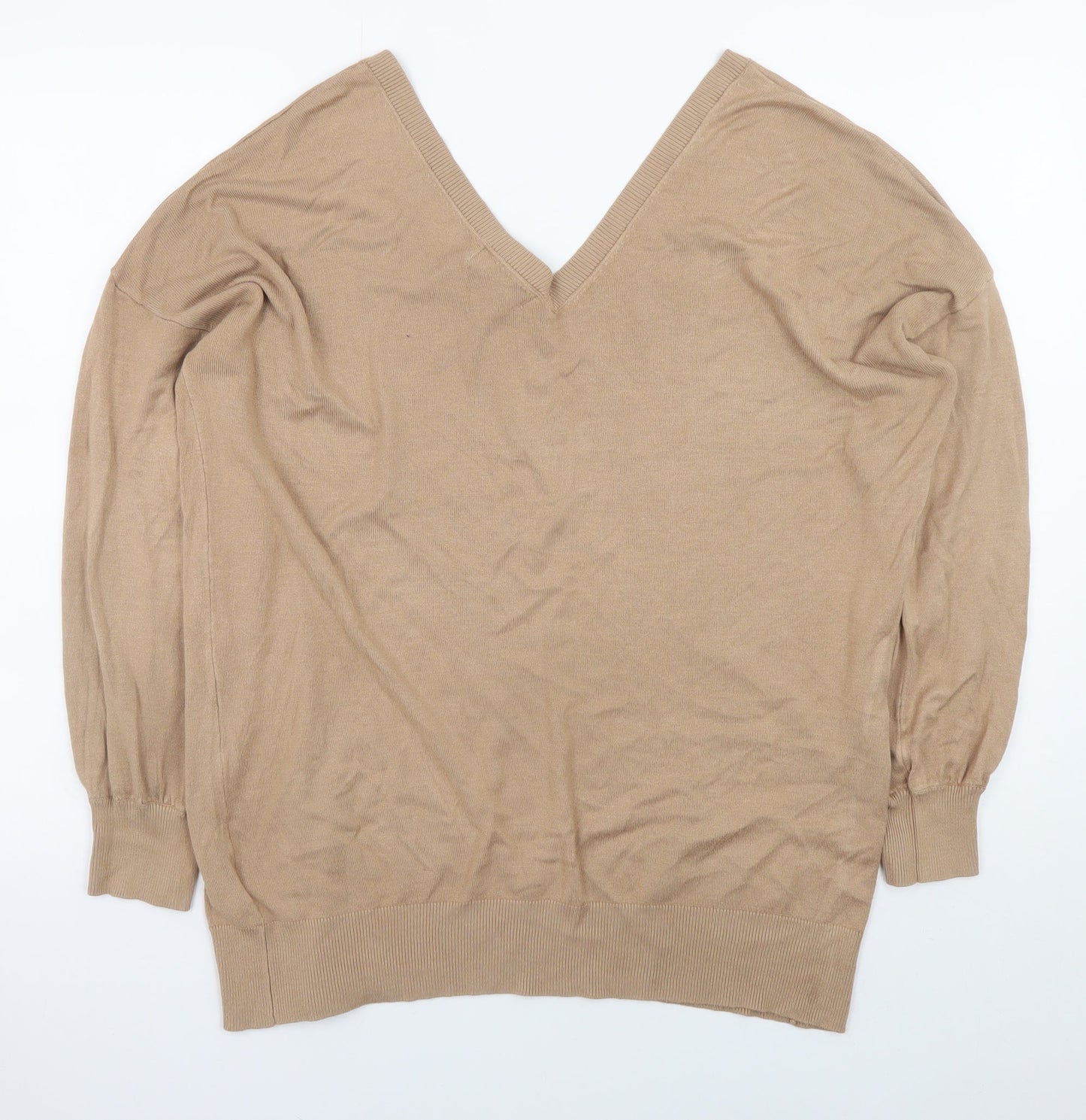 Womens UK Size M Sosandar Beige Pullover Jumper