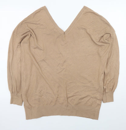 Womens UK Size M Sosandar Beige Pullover Jumper