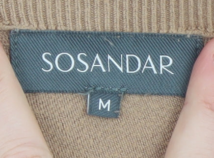 Womens UK Size M Sosandar Beige Pullover Jumper