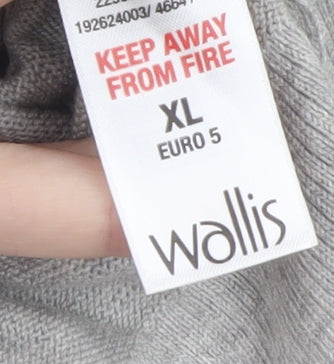 Womens UK Size XL Wallis Grey Cardigan Jumper