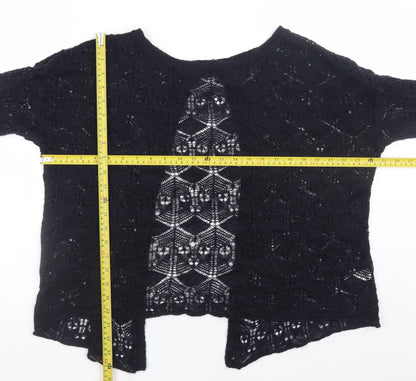 Womens UK Size 14 Topshop Black Cardigan Jumper