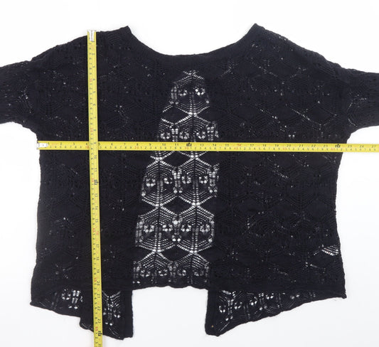 Womens UK Size 14 Topshop Black Cardigan Jumper