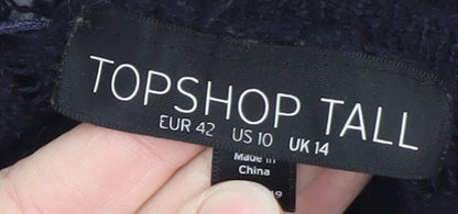 Womens UK Size 14 Topshop Black Cardigan Jumper