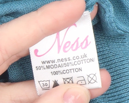 Womens UK Size L Ness Blue Cardigan Jumper