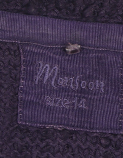 Womens UK Size 14 Monsoon Purple Cardigan Jumper