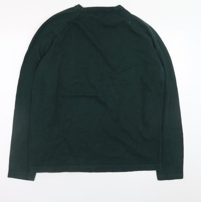 Mens UK Size L Red Herring Green Pullover Jumper