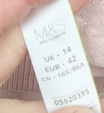 Womens UK Size 14 Marks and Spencer Pink Pullover Jumper