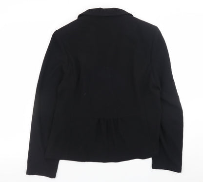 EAST Women Black Blazer Size 16 Regular Fit Formal Jacket