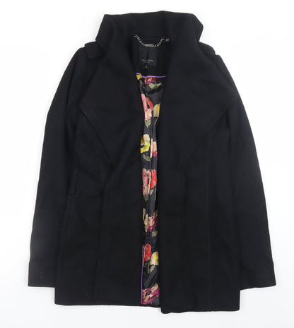Womens UK Size 8 Ted Baker Black Overcoat