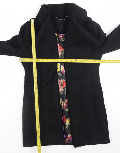 Womens UK Size 8 Ted Baker Black Overcoat